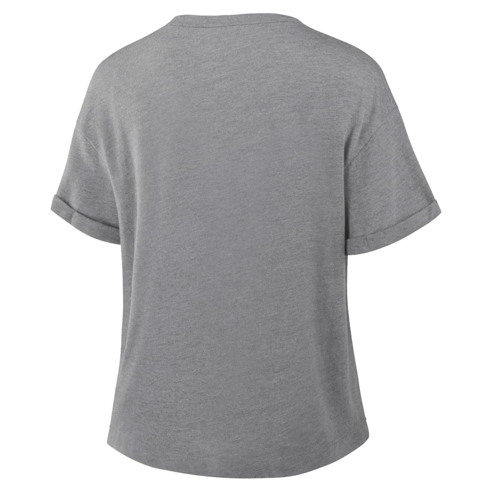 Green Bay Packers Women's Overplayed Tribute Tri-Blend Boxy T-Shirt Heather Gray