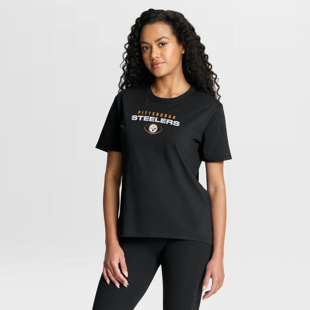 Pittsburgh Steelers Women's Fade Legacy T-Shirt Black