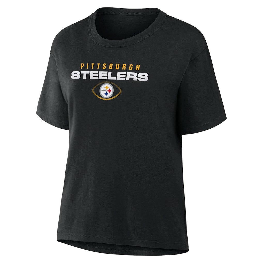 Pittsburgh Steelers Women's Fade Legacy T-Shirt Black