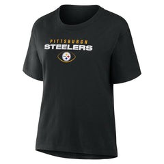 Pittsburgh Steelers Women's Fade Legacy T-Shirt Black