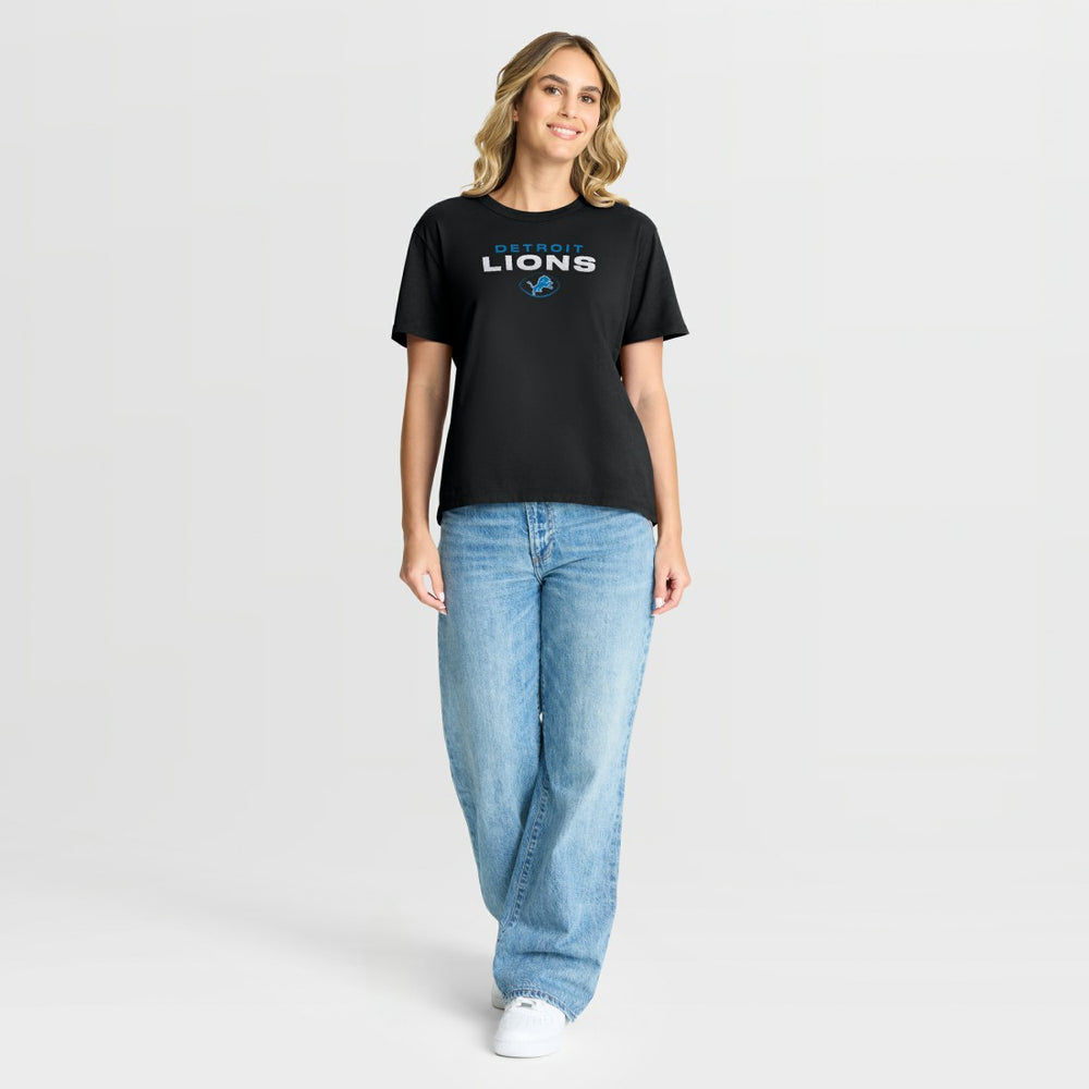 Detroit Lions Women's Fade Legacy T-Shirt Black