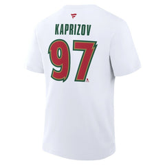 NHL Kirill Kaprizov Minnesota Wild Fanatics Authentic Stack Name & Number T-Shirt - White
