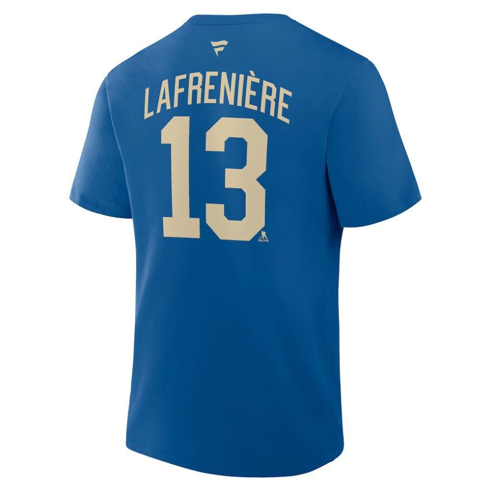 NHL Alexis Lafreniere New York Rangers Fanatics Authentic Stack Name & Number T-Shirt - Blue