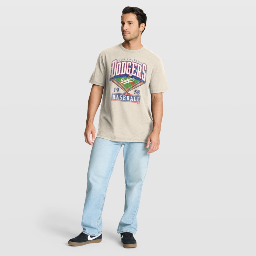 Los Angeles Dodgers Fanatics Stadium Slub T-Shirt - Tan T-shirts