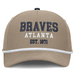 Atlanta Braves Nike Father's Day Rope Rise Adjustable Hat - Khaki Hats