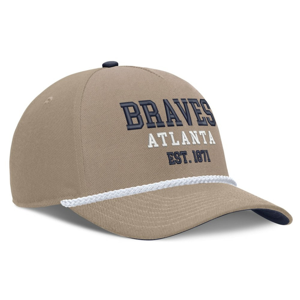 Atlanta Braves Nike Father's Day Rope Rise Adjustable Hat - Khaki Hats