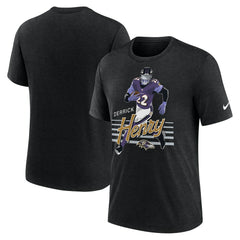 Derrick Henry Baltimore Ravens Player Graphic T-Shirt Heather Black