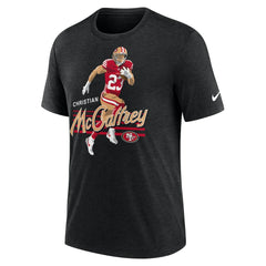 Christian McCaffrey San Francisco 49ers Player Graphic T-Shirt Heather Black