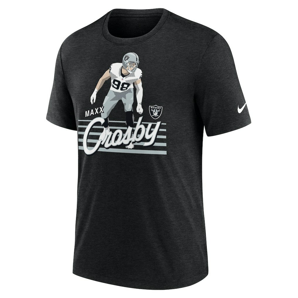 Maxx Crosby Las Vegas Raiders Player Graphic T-Shirt Heather Black