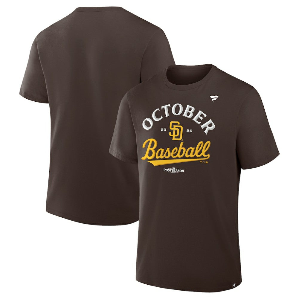 San Diego Padres Fanatics 2025 MLB Postseason Locker Room T-Shirt - Brown T-shirts