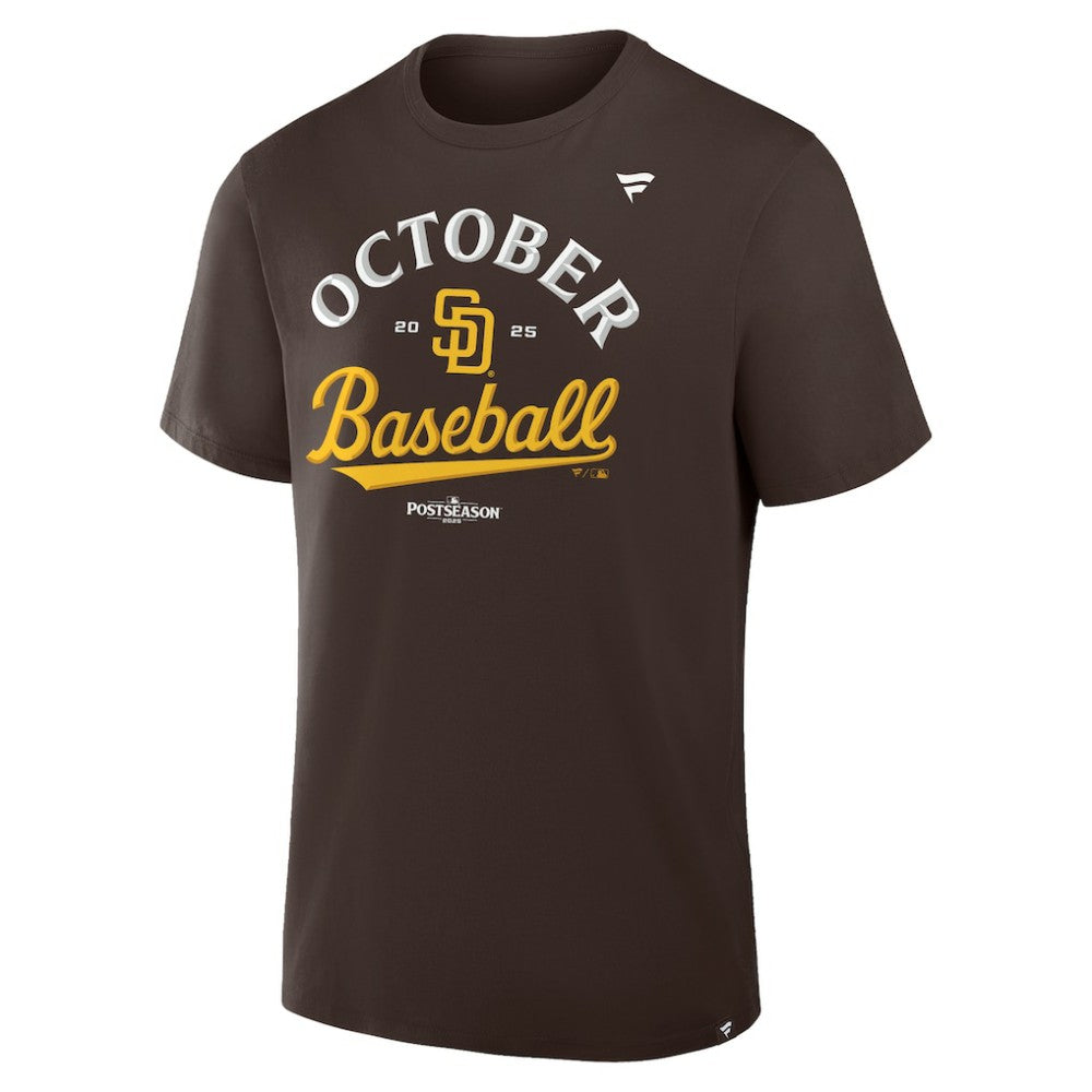 San Diego Padres Fanatics 2025 MLB Postseason Locker Room T-Shirt - Brown T-shirts