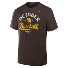 San Diego Padres Fanatics 2025 MLB Postseason Locker Room T-Shirt - Brown T-shirts