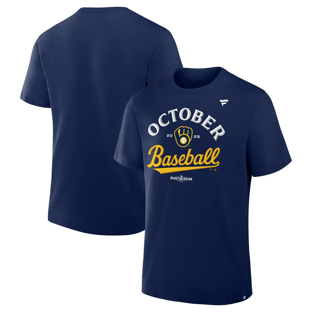 Milwaukee Brewers 2025 MLB Postseason Locker Room T-Shirt - Navy T-shirts