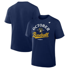 Milwaukee Brewers 2025 MLB Postseason Locker Room T-Shirt - Navy T-shirts