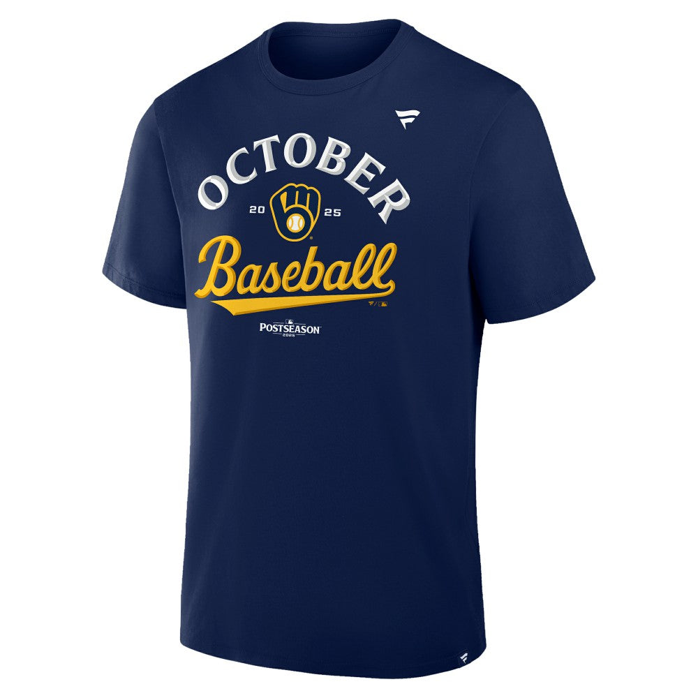 Milwaukee Brewers 2025 MLB Postseason Locker Room T-Shirt - Navy T-shirts