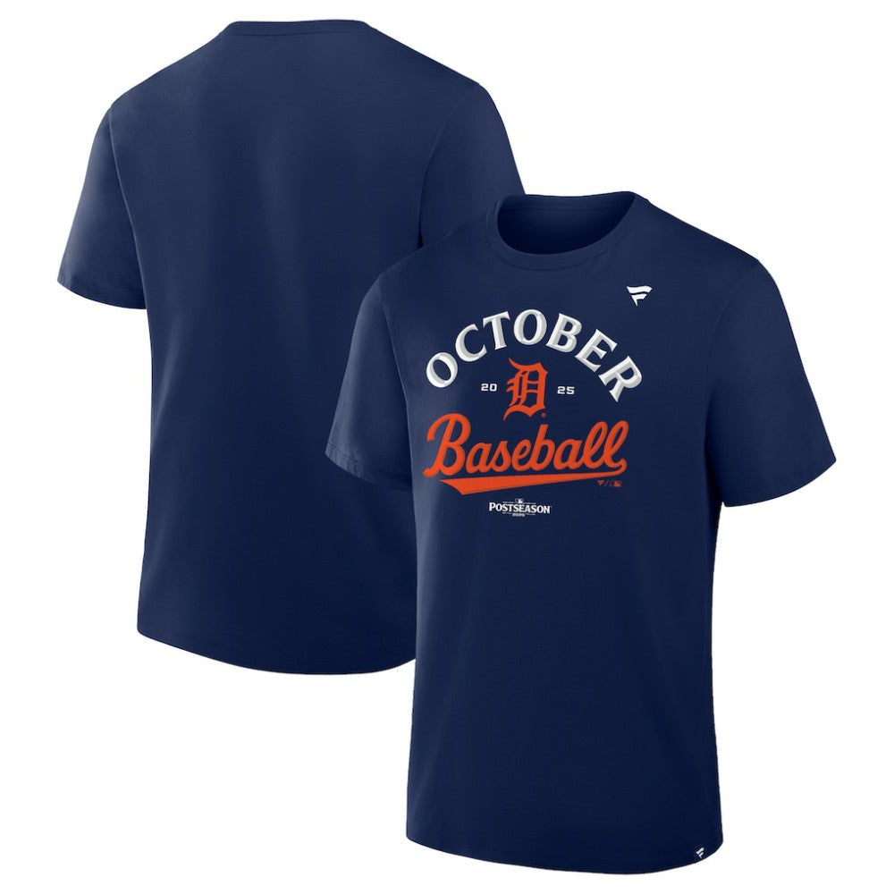 Detroit Tigers Fanatics 2025 MLB Postseason Locker Room T-Shirt - Navy T-shirts