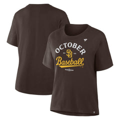 San Diego Padres  Women's 2025 MLB Postseason Locker Room T-Shirt - Brown T-shirts