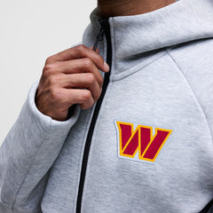 Washington Commanders Tech Fleece Raglan Full-Zip Windrunner Hoodie Heather Gray