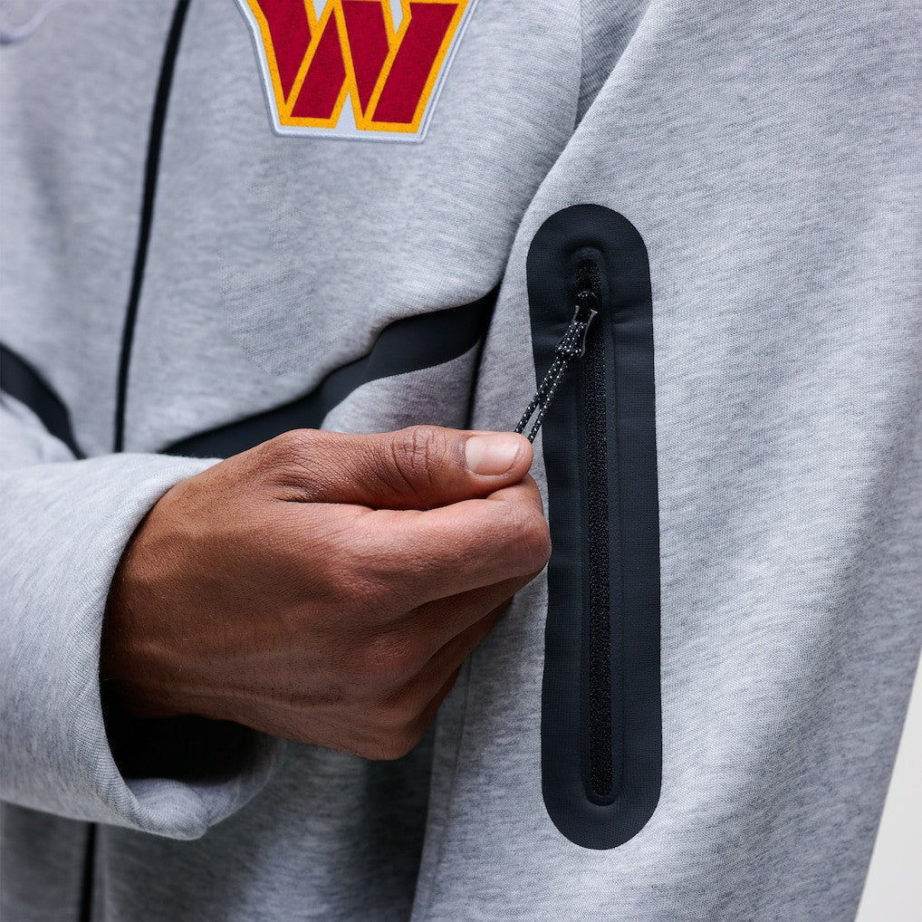 Washington Commanders Tech Fleece Raglan Full-Zip Windrunner Hoodie Heather Gray
