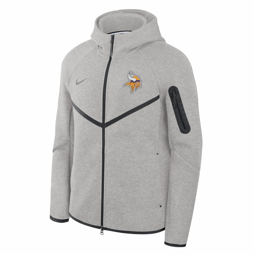 Minnesota Vikings Tech Fleece Raglan Full-Zip Windrunner Hoodie Heather Gray