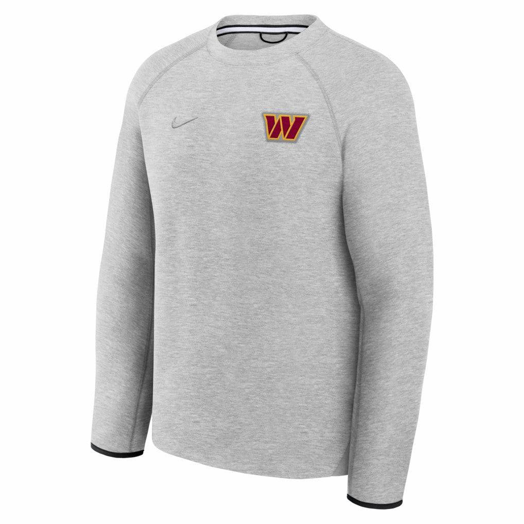 Washington Commanders Tech Fleece Raglan Sweatshirt Heather Gray