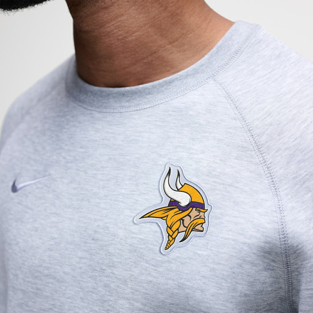 Minnesota Vikings Tech Fleece Raglan Sweatshirt Heather Gray