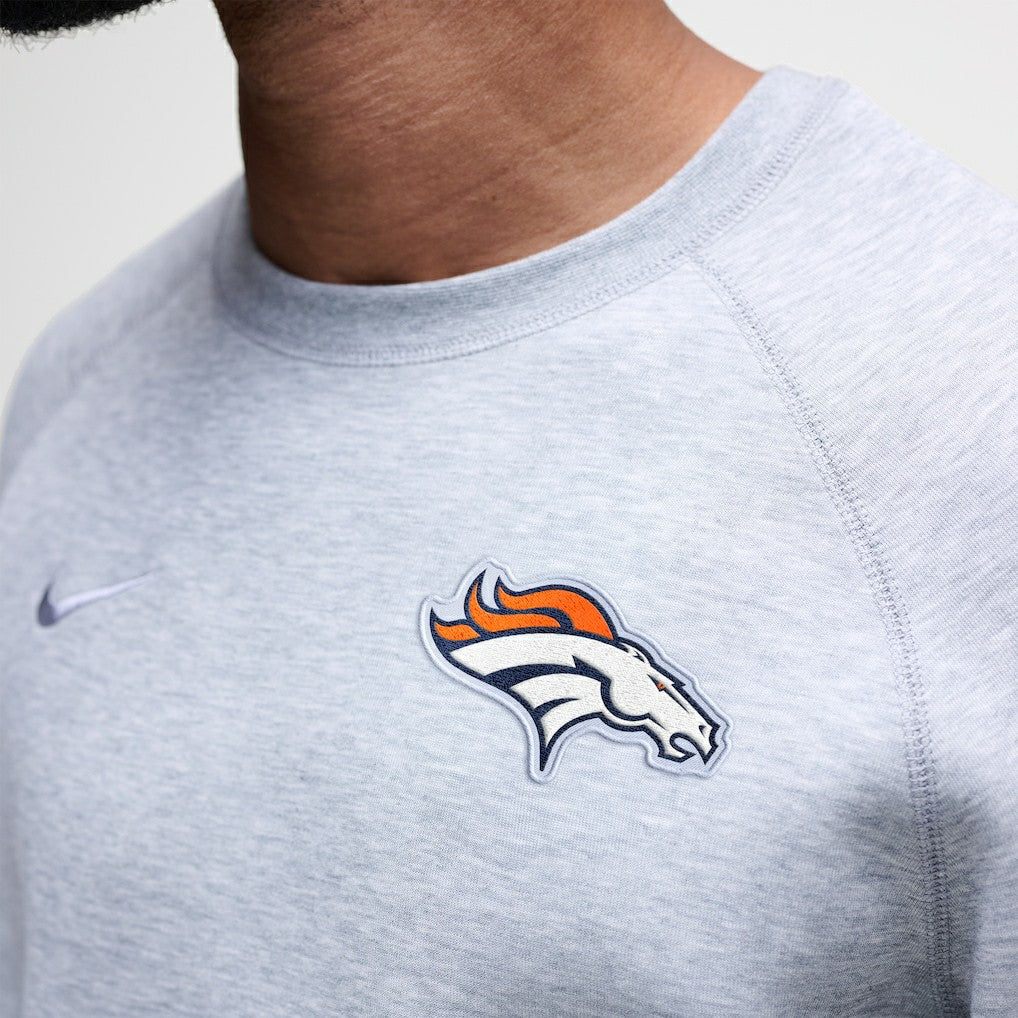 Denver Broncos Tech Fleece Raglan Sweatshirt Heather Gray