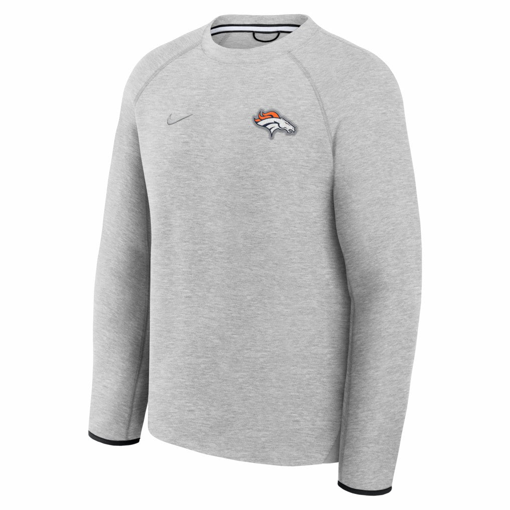 Denver Broncos Tech Fleece Raglan Sweatshirt Heather Gray