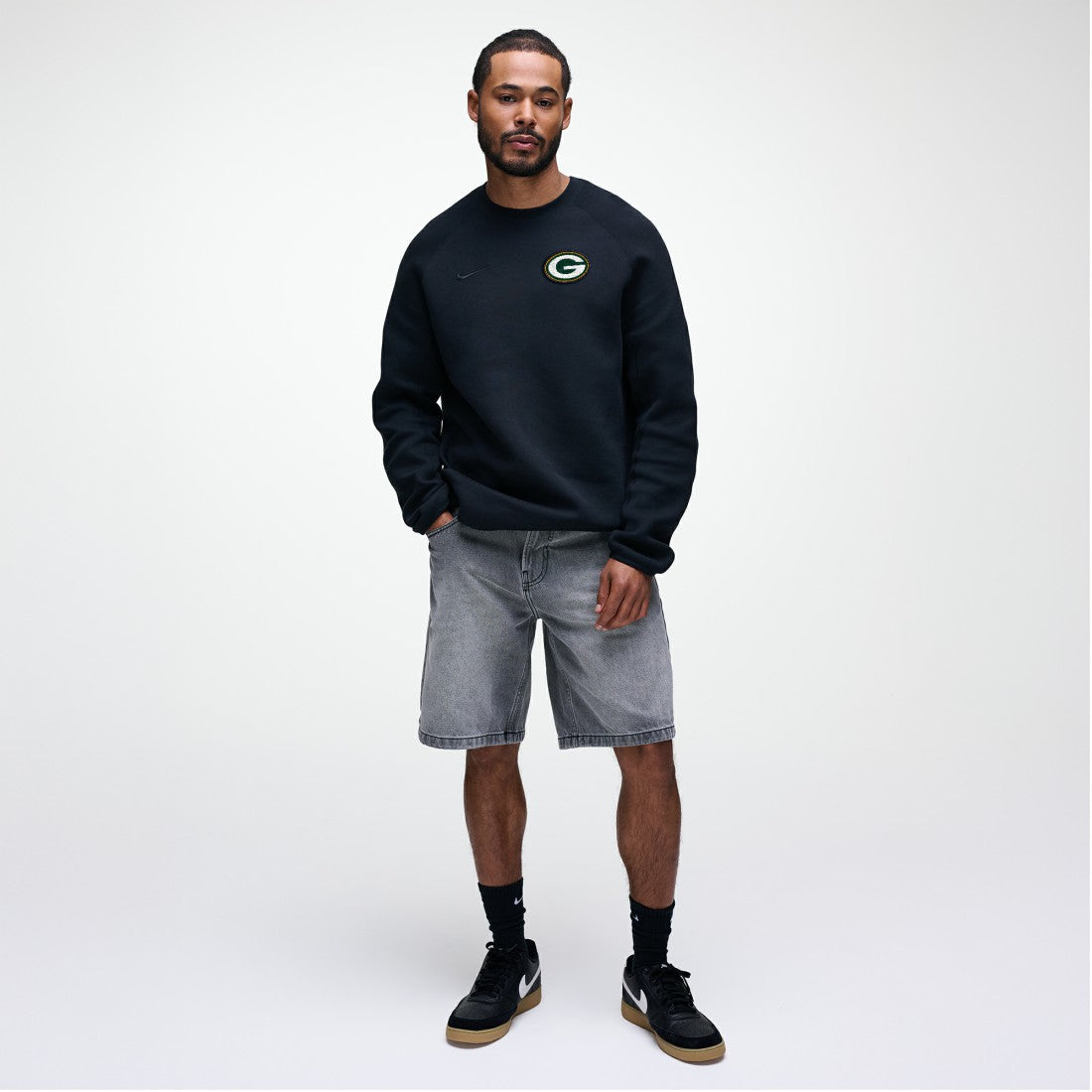 Green Bay Packers Tech Fleece Raglan Sweatshirt Black
