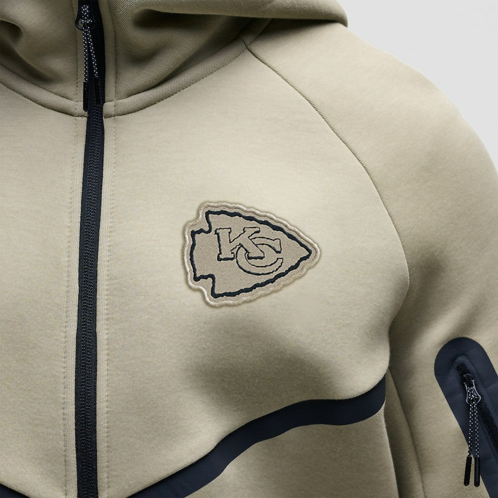 Kansas City Chiefs Tech Fleece Raglan Full-Zip Windrunner Hoodie Olive