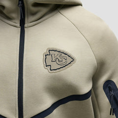 Kansas City Chiefs Tech Fleece Raglan Full-Zip Windrunner Hoodie Olive