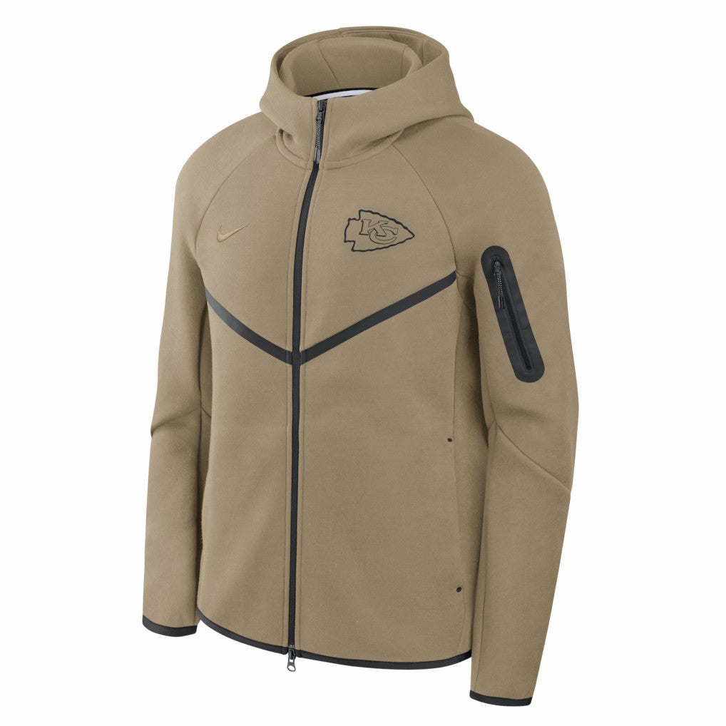 Kansas City Chiefs Tech Fleece Raglan Full-Zip Windrunner Hoodie Olive