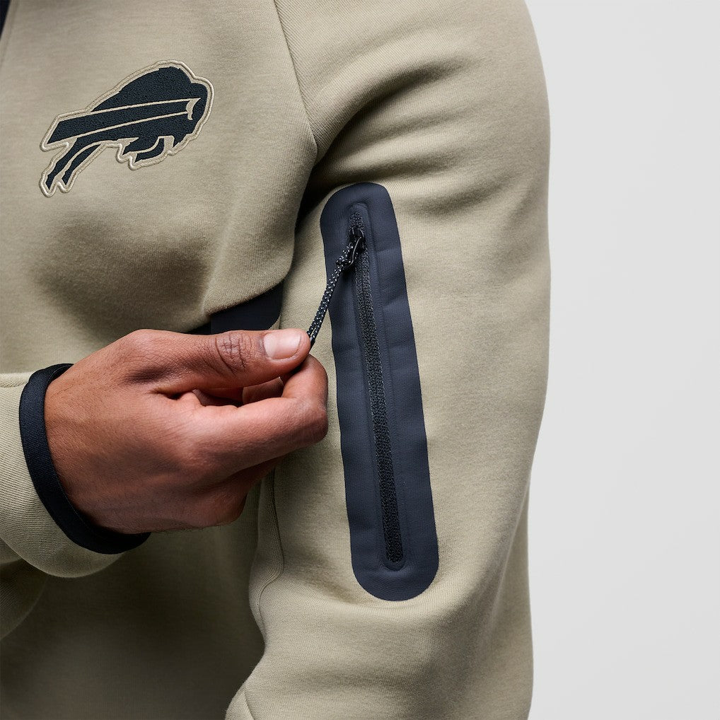 Buffalo Bills Tech Fleece Raglan Full-Zip Windrunner Hoodie Olive