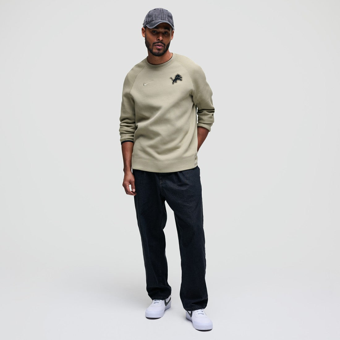 Detroit Lions Tech Fleece Raglan Sweatshirt Olive