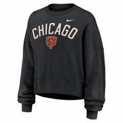 Chicago Bears Women's Oversized High Hip Legacy Arch Phoenix Fleece Sweatshirt Black