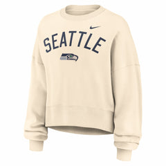 Seattle Seahawks Women's Oversized High Hip Legacy Arch Phoenix Fleece Sweatshirt Natural
