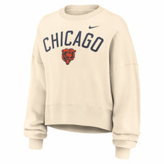 Chicago Bears Women's Oversized High Hip Legacy Arch Phoenix Fleece Sweatshirt Natural