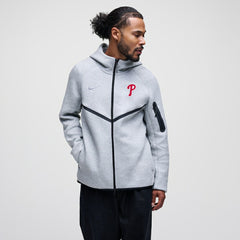 Philadelphia Phillies Nike Tech Fleece Raglan Full-Zip Windrunner Hoodie - Heather Gray Hoodies