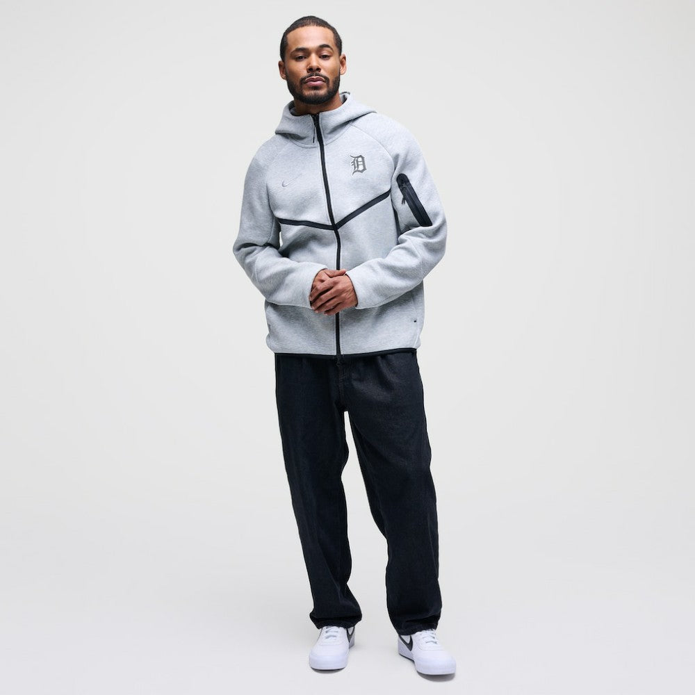 Detroit Tigers Nike Tech Fleece Raglan Full-Zip Windrunner Hoodie - Heather Gray Hoodies