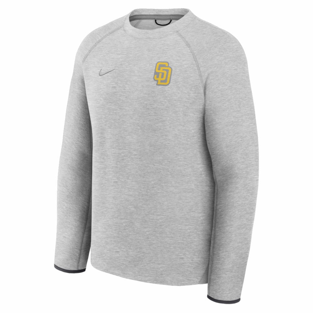San Diego Padres Nike Tech Fleece Raglan Sweatshirt - Heather Gray Sweatshirts