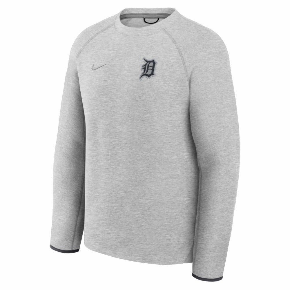 Detroit Tigers Nike Tech Fleece Raglan Sweatshirt - Heather Charcoal Sweatshirts