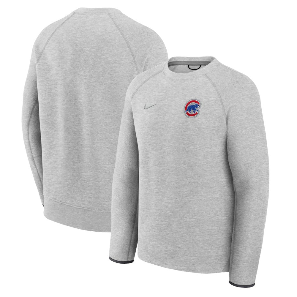 Chicago Cubs Nike Tech Fleece Raglan Sweatshirt - Heather Charcoal Sweatshirts