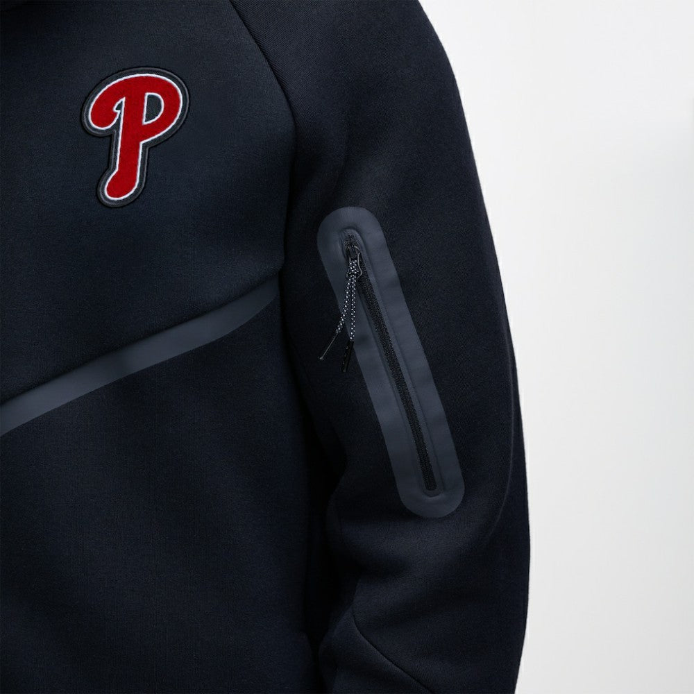 Philadelphia Phillies Nike Tech Fleece Raglan Full-Zip Windrunner Hoodie - Black Hoodies