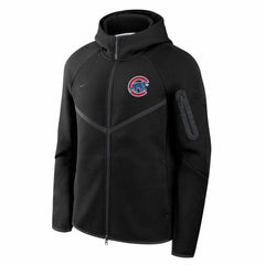 Chicago Cubs Nike Tech Fleece Raglan Full-Zip Windrunner Hoodie - Black Hoodies