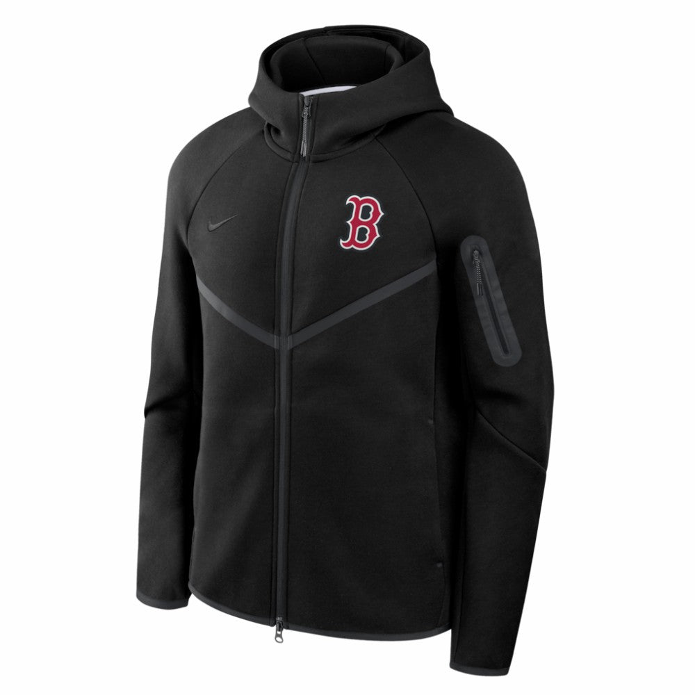 Boston Red Sox Nike Tech Fleece Raglan Full-Zip Windrunner Hoodie - Black Hoodies