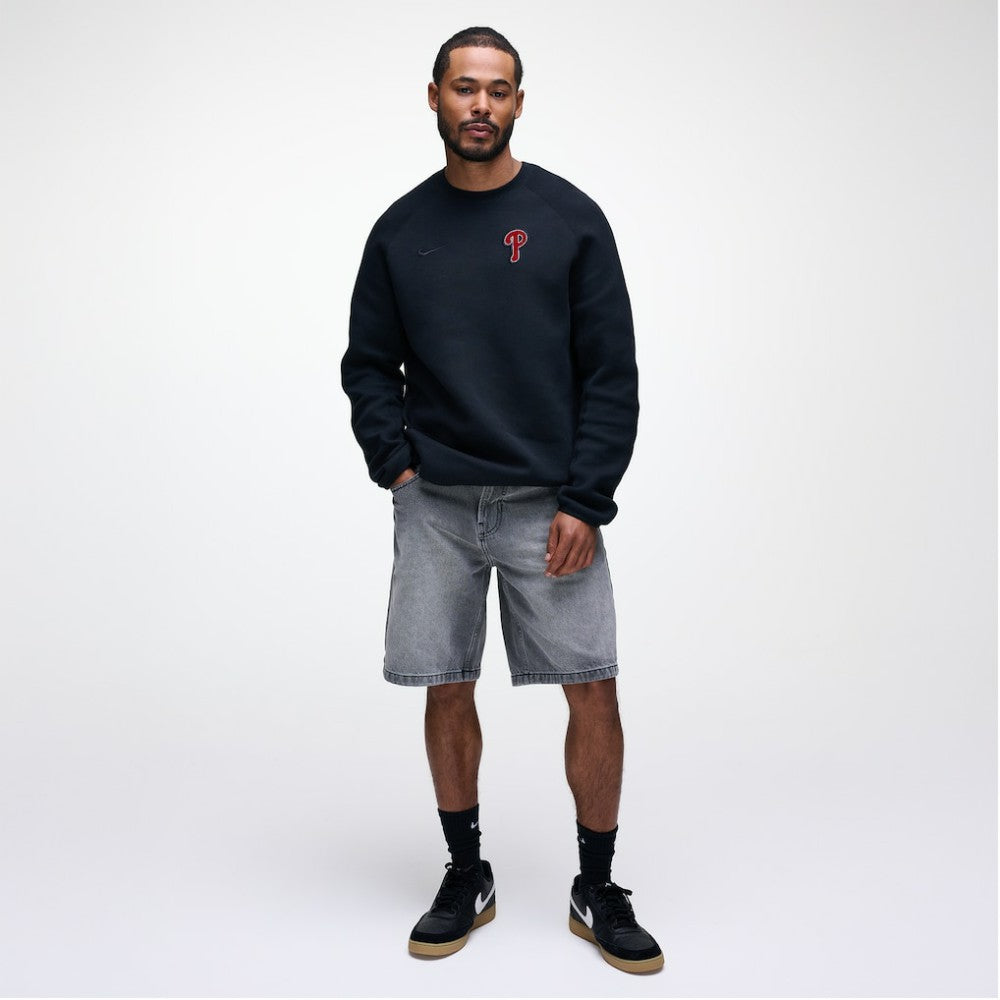 Philadelphia Phillies Nike Tech Fleece Raglan Sweatshirt - Black Sweatshirts