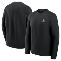 Atlanta Braves Nike Tech Fleece Raglan Sweatshirt - Black Sweatshirts