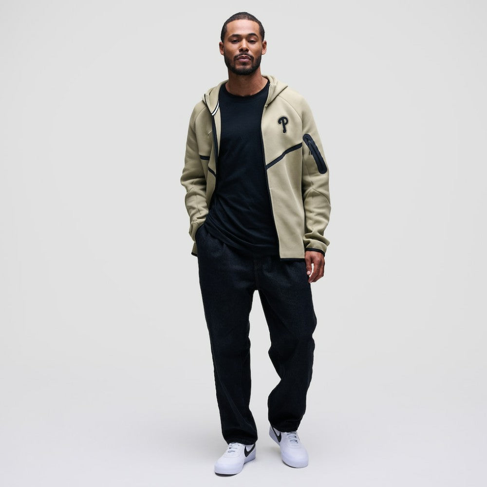 Philadelphia Phillies Nike Tech Fleece Raglan Full-Zip Windrunner Hoodie - Tan Hoodies