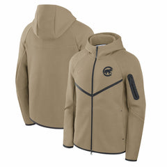 Chicago Cubs Nike Tech Fleece Raglan Full-Zip Windrunner Hoodie - Tan Hoodies