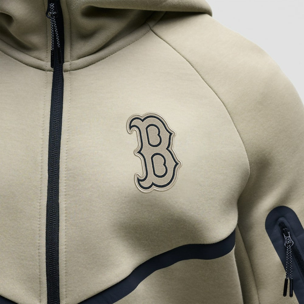 Boston Red Sox Nike Tech Fleece Raglan Full-Zip Windrunner Hoodie - Tan Hoodies